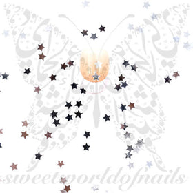 3D Silver Stars Nail Decoration