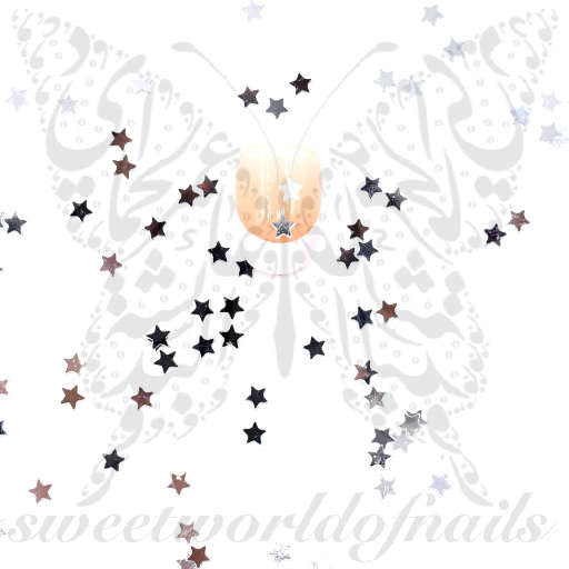 3D Silver Stars Nail Decoration