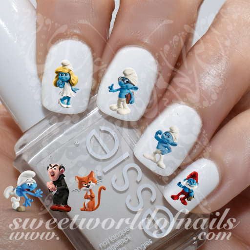 Smurfs Nail Art Nail Water Decals Slides