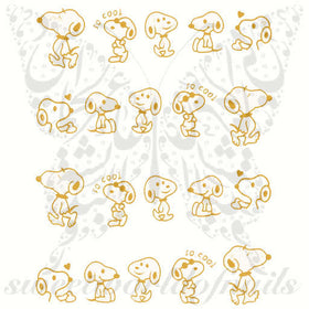 Gold Snoopy Nail Art Water Decals