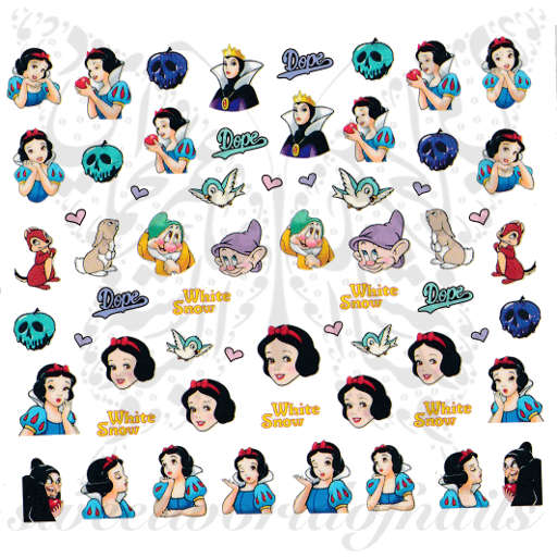 Snow White Nail Art Water Decals