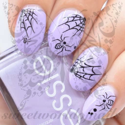 Halloween Nail Art Black Spiders Spider Web Nail Water Decals Slides