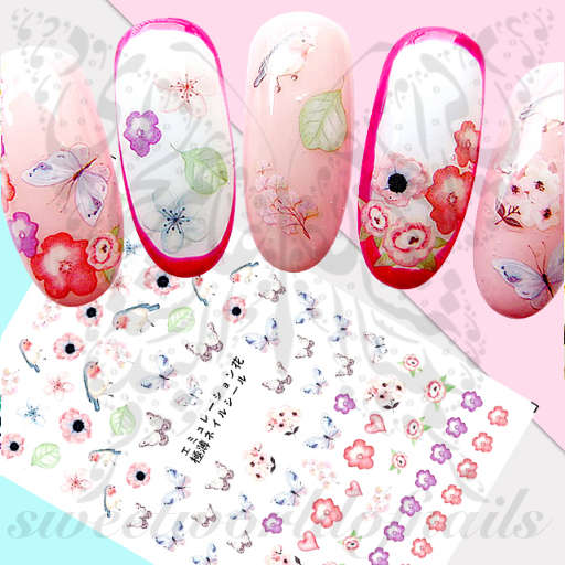 Spring Nail Art Flowers and Butterflies Nail Stickers