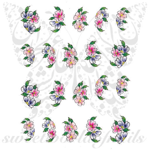 Spring Flowers Nail Art Water Decals