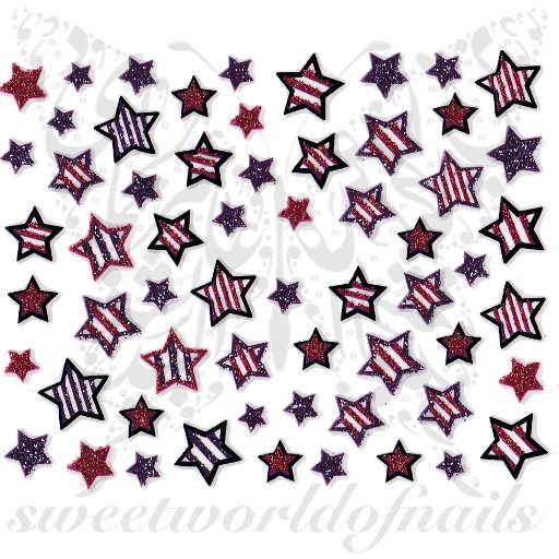 Star Nail Art Glittery Nail Stickers