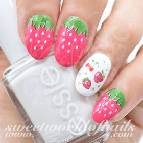 Strawberry Nail Art Nail Water Decals Wraps
