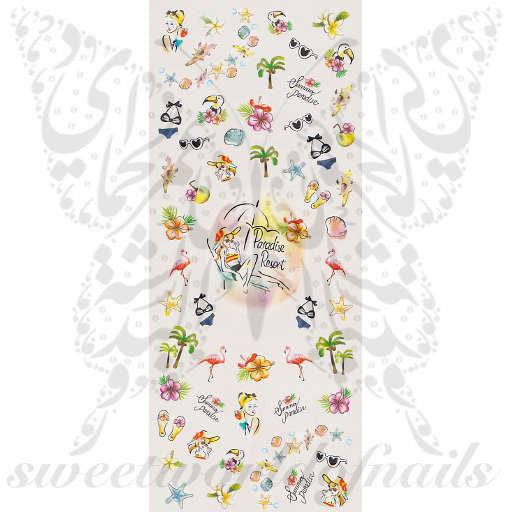 Summer Nail Art Summer Paradise Beach Water Decals 
