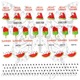 Summer Nail Art Watermelon Ice cream Nail Water Decals