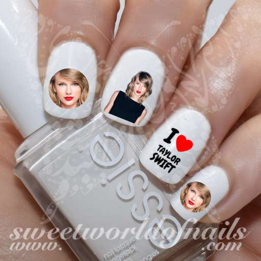 Taylor Swift Nail Art Water Decals