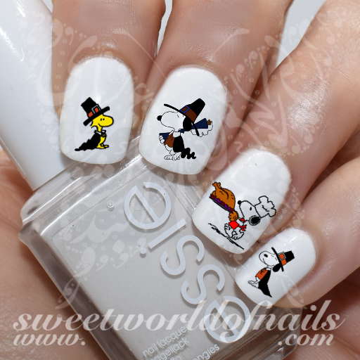 Thanksgiving Snoopy Nail Water Decals