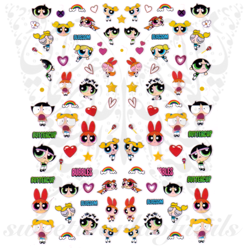 The Powerpuff Girls Nail Art Stickers