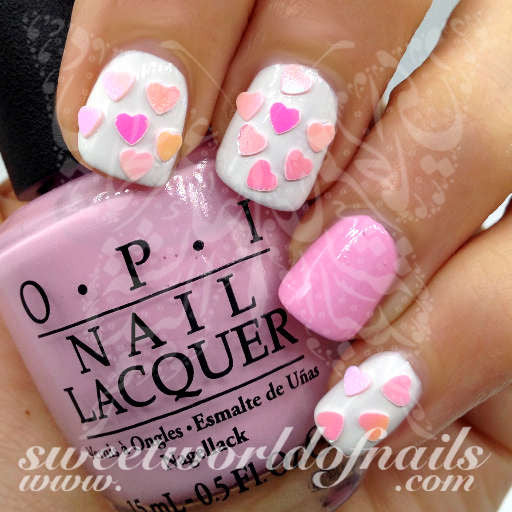 Valentine's Day Nail Art 3D Mini Pink Hearts Nail Art Nail Decoration