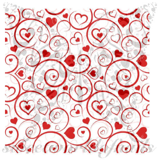 Valentine's Day Nail Art Red Hearts and Swirls Nail Water Decals Water Slides