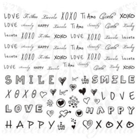 Valentine´s day Nails XOXO Love Water decals