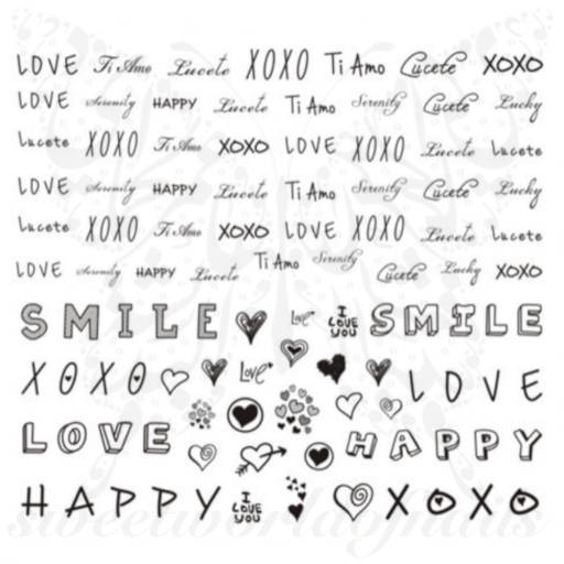 Valentine´s day Nails XOXO Love Water decals