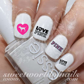 Love Pink Nail Art Decals