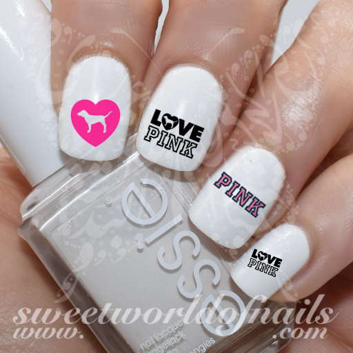 Love Pink Nail Art Decals