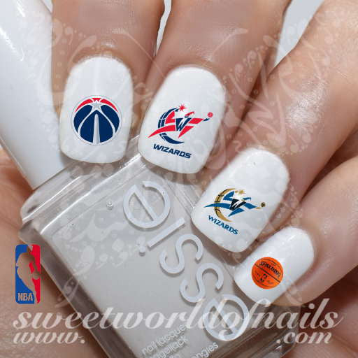 Washington Wizards Nail Art NBA Basketball Water Decals
