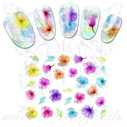 Watercolor Nail Art Watercolor Flowers Nail Stickers 