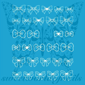White Bow Nail Art Ribbon Nail Water Decals Water Slides