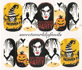 Halloween Party Scary Owl Vampire Pumpkin Nail Water Wraps