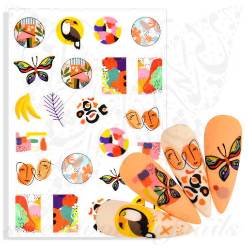 Abstract Face Nail Art Stickers