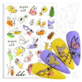 Abstract Animals Nail Art Stickers