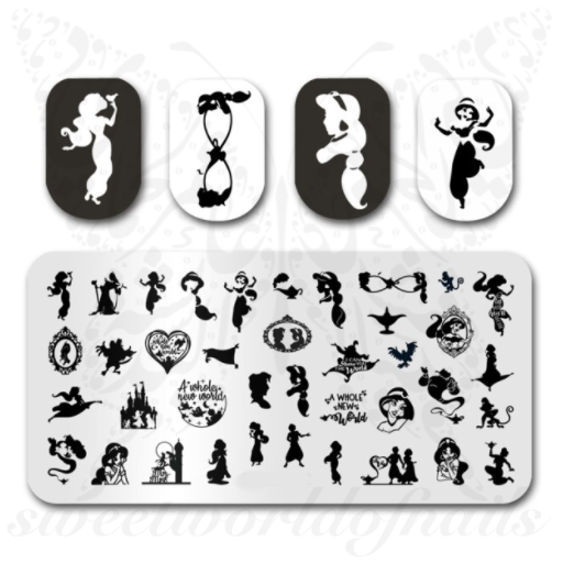 Princess Nail Art Stamping Plate