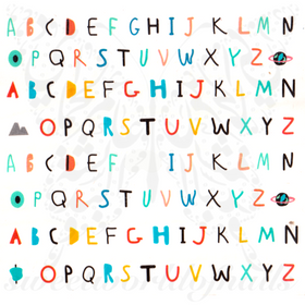 Alphabet Nail Art Colorful Letters Nail Water Decals