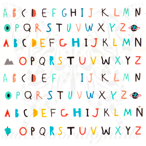Alphabet Nail Art Colorful Letters Nail Water Decals