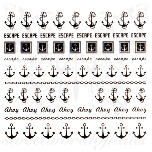 Summer Nail Art Anchor Nail Water Decals