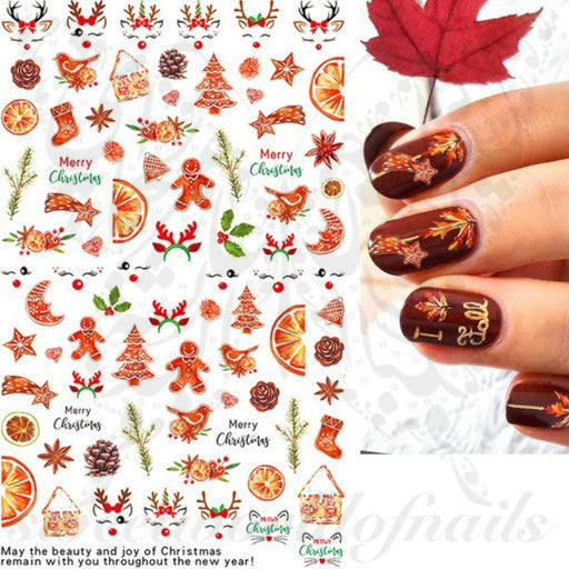 Autumn Christmas Nail Art Stickers