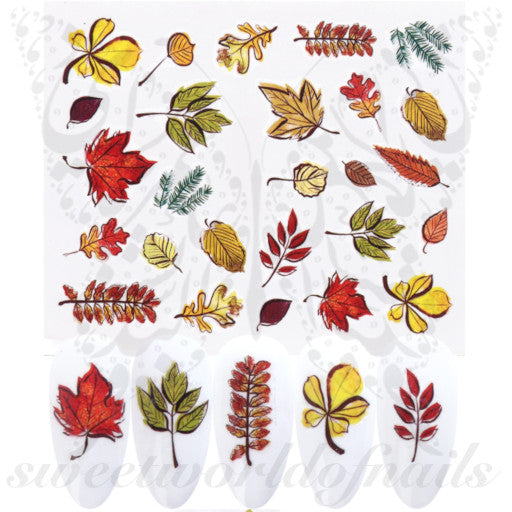 Autumn Leaves Nail Art Water Decals