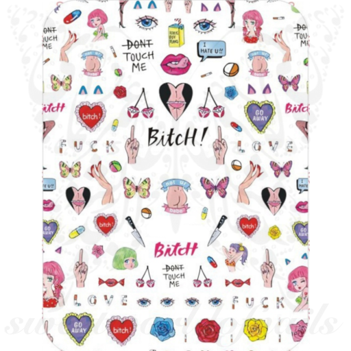 Bi*ch full wraps Sexy Big Sheet Stickers