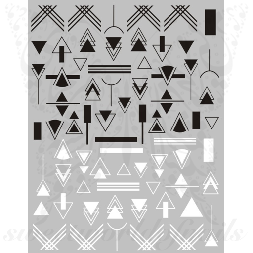 Black White Geometric Nail Art Stickers