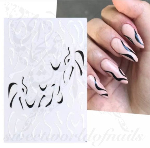 Black White nail stickers