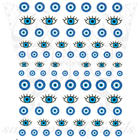 Blue Evil Eye Nail Art Nail Stickers