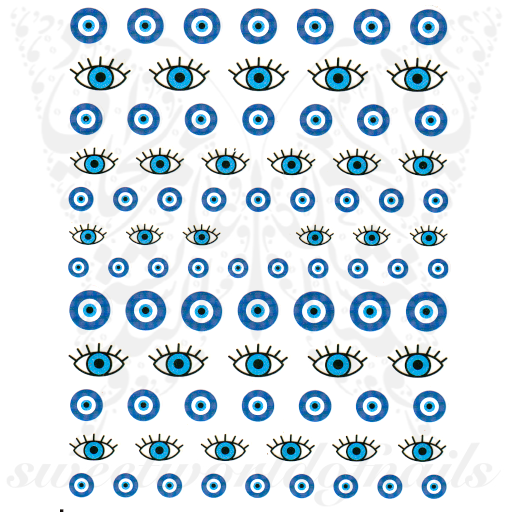 Blue Evil Eye Nail Art Nail Stickers