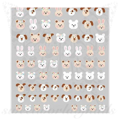 Bunny Dog Nail Art Stickers