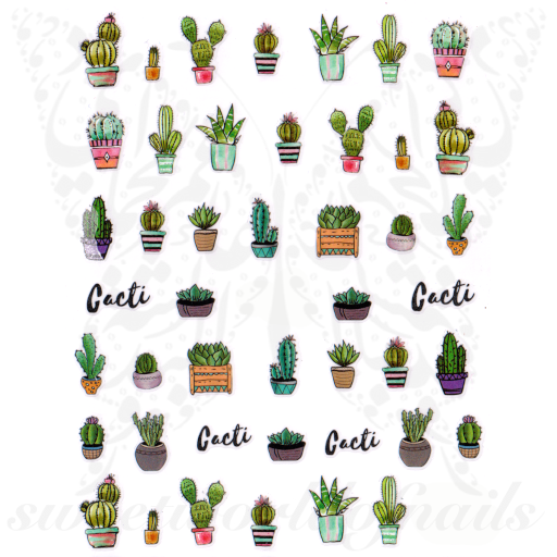 Cactus Nail Art Nail Stickers