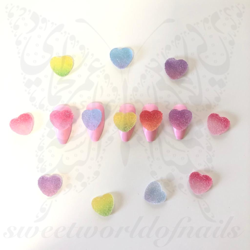 Candy Heart Resin 3D Nail Art