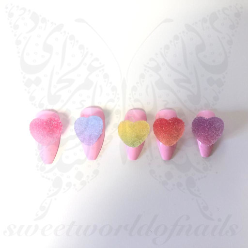 Candy Heart Resin 3D Nail Art