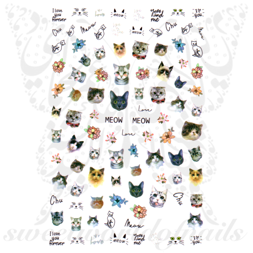 Cat Nail Art Nail Stickers