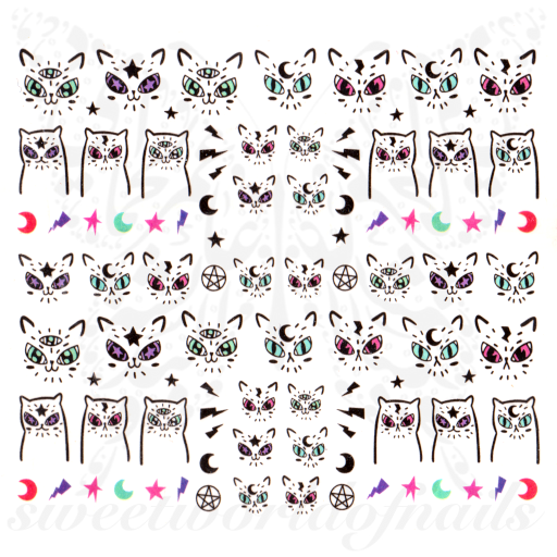 Cat Nail Art Water Decals