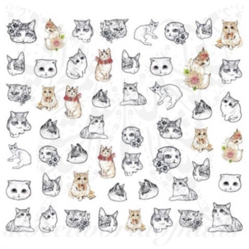 Cat Nail Art Water Decals