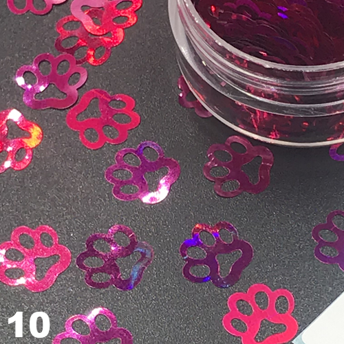 Cat Paw Nail Art Glitter Confetti Nail Decoration