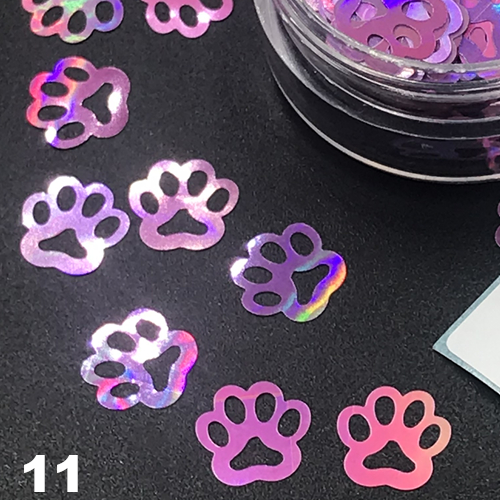 Cat Paw Nail Art Glitter Confetti Nail Decoration