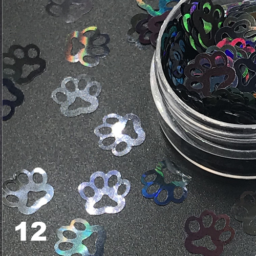 Cat Paw Nail Art Glitter Confetti Nail Decoration