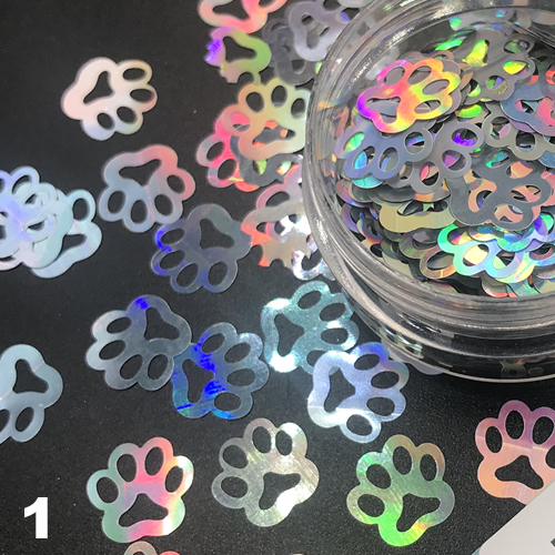 Cat Paw Nail Art Glitter Confetti Nail Decoration