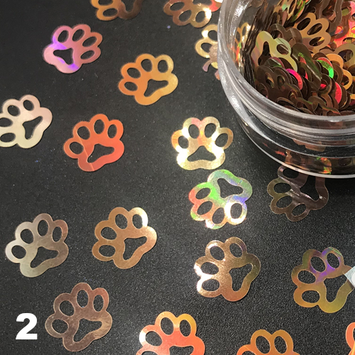 Cat Paw Nail Art Glitter Confetti Nail Decoration